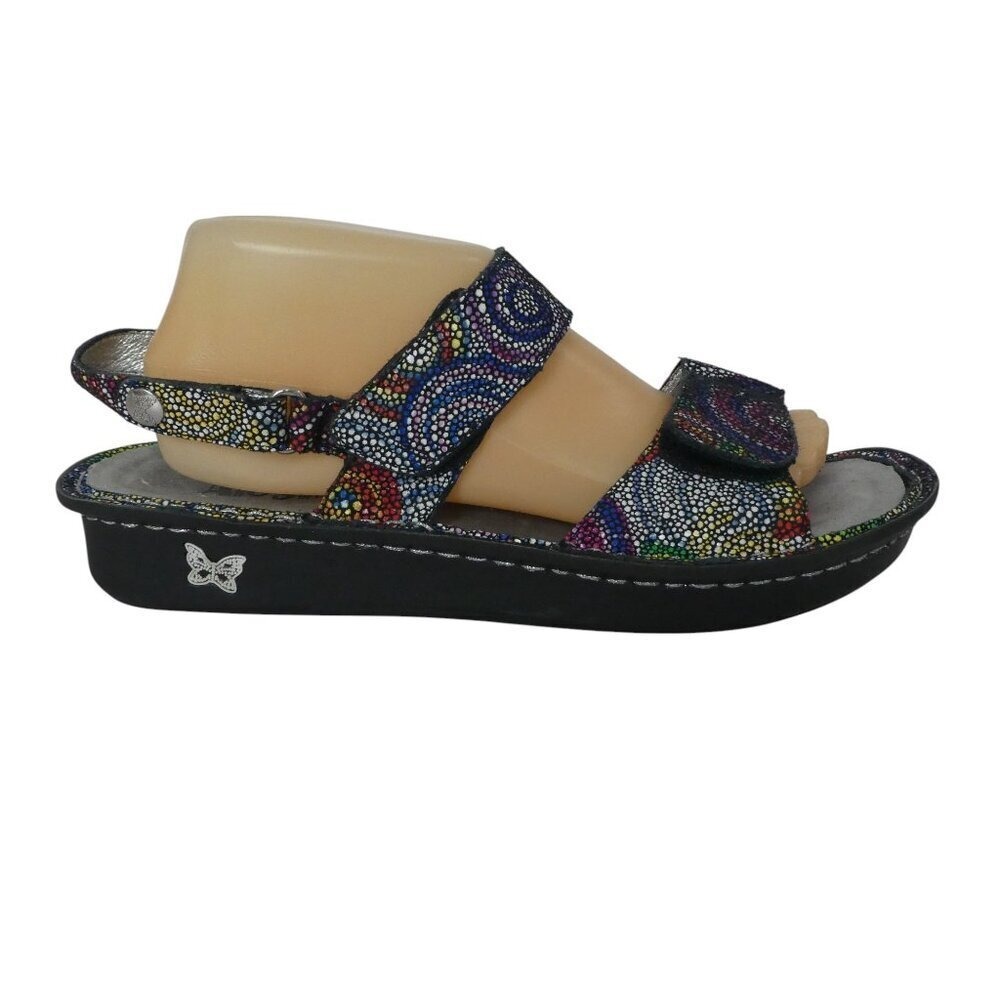 Alegria Verona Bullseye Sandals Women 41 Multi Color Leather Adjustable Comfort - Picture 2 of 14